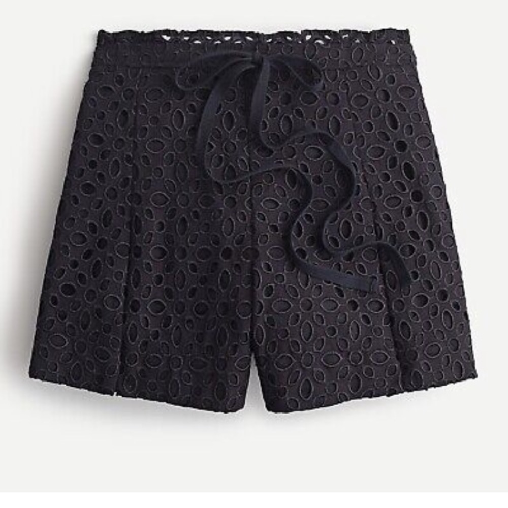 NWT J.Crew black eyelet shorts